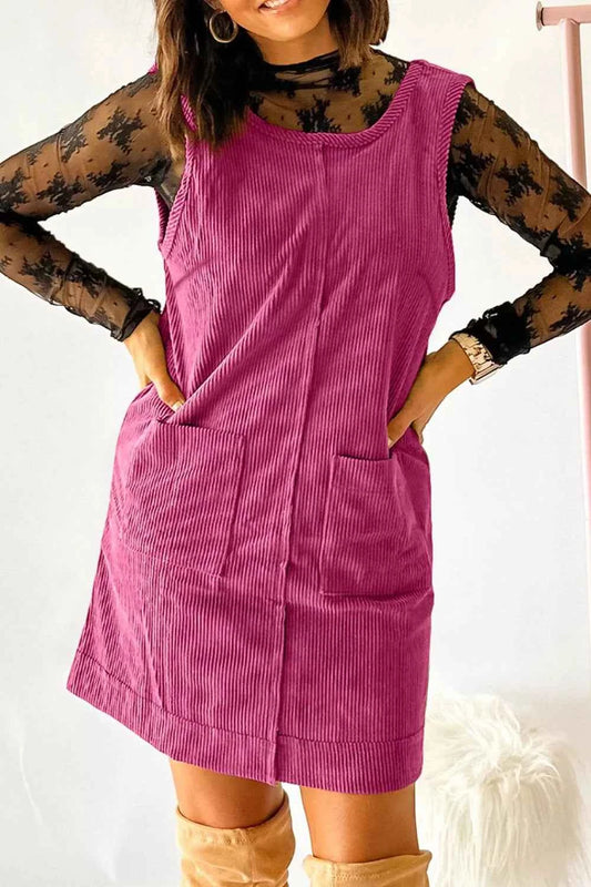 Vintage Corduroy Pocketed Overall Dress