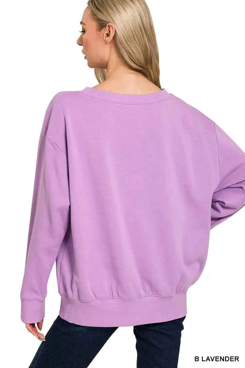 Zenana Fleece Boat Neck Sweatshirt