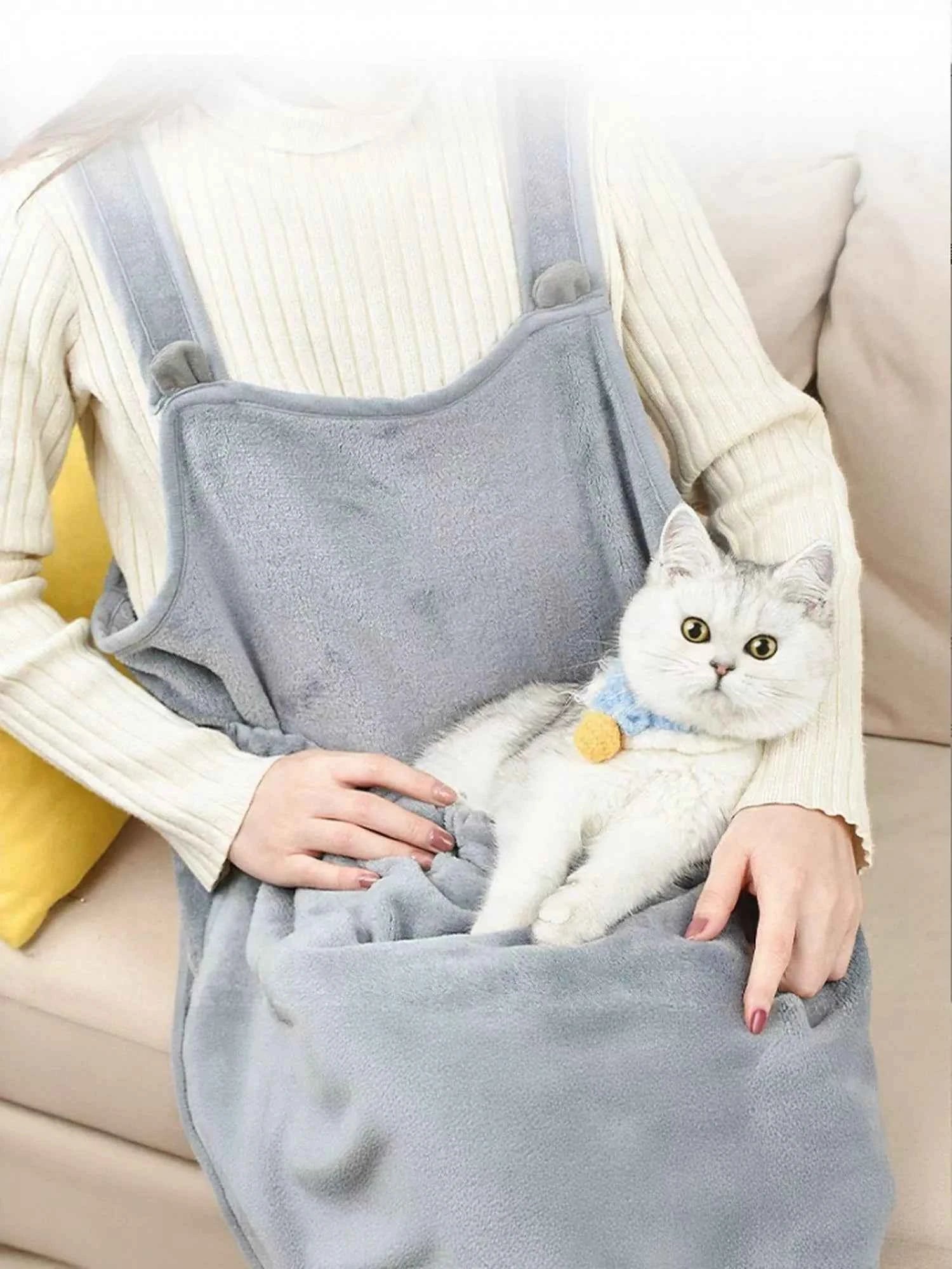 Cozy Pet Carrier Apron with Paw Holes