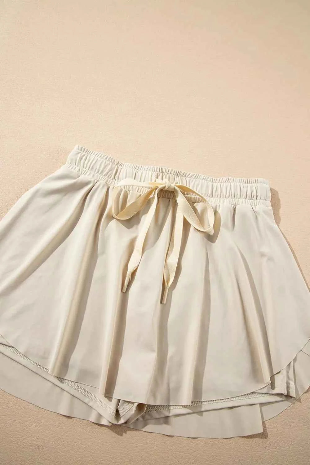 Drawstring High Waist Lined Active Skorts