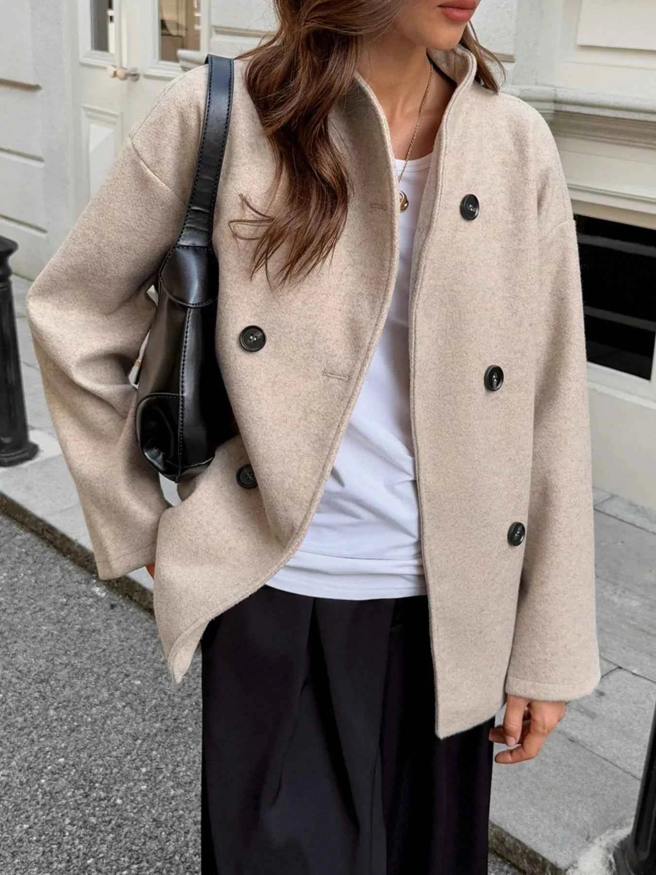 Double-Breasted Dropped Shoulder Jacket