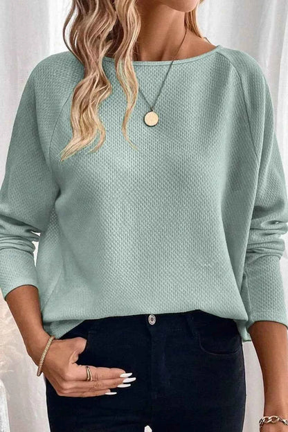 Round Neck Raglan Sleeve Blouse