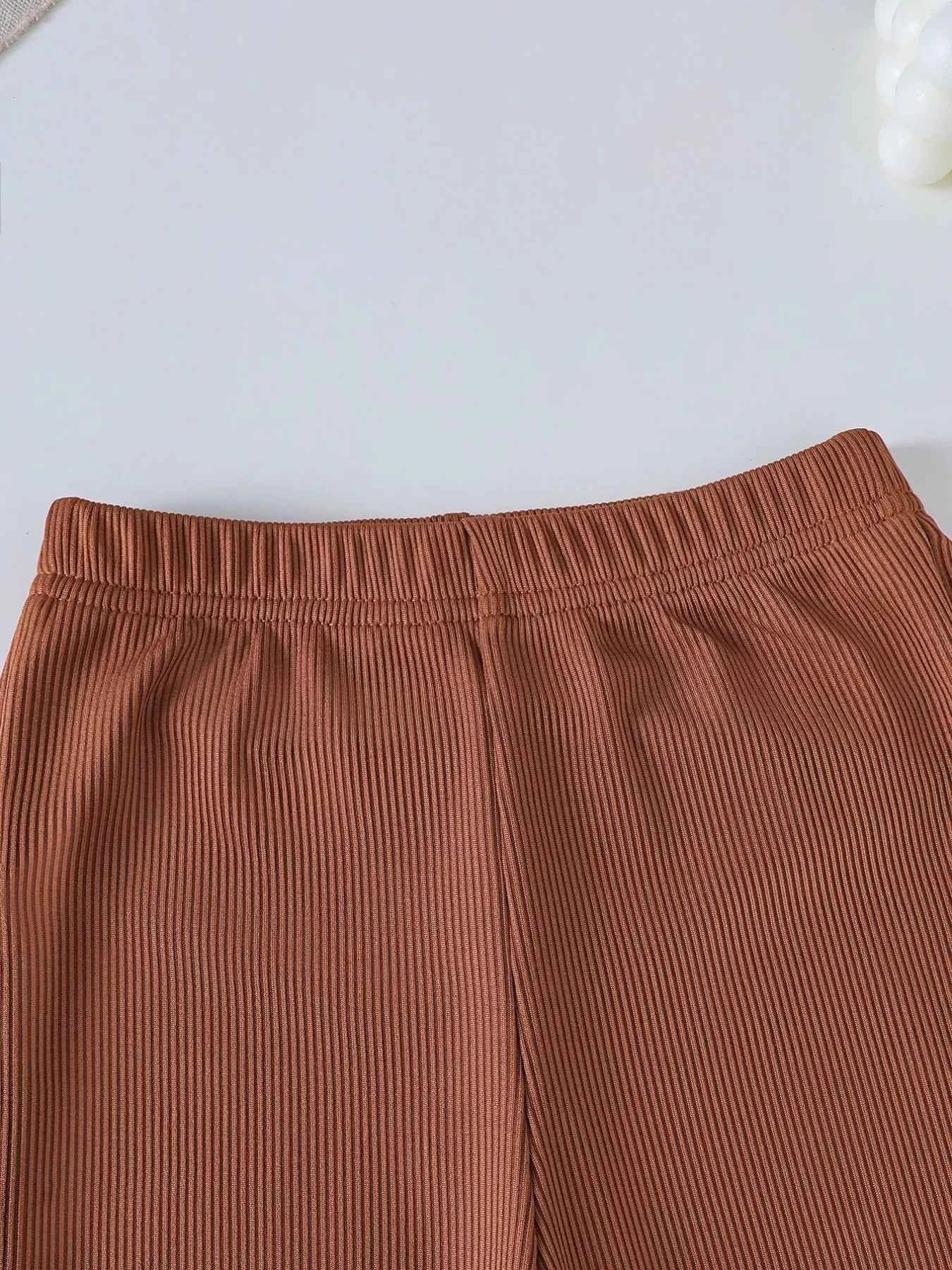 Children's Halloween Graphic Round Neck Top and Pants Set