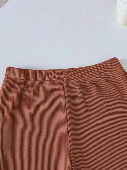 Children's Halloween Graphic Round Neck Top and Pants Set