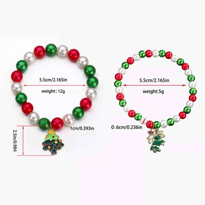 5 Piece Christmas Synthetic Pearl Bracelet
