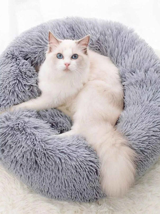 Fluffy Plush Donut Pet Nest