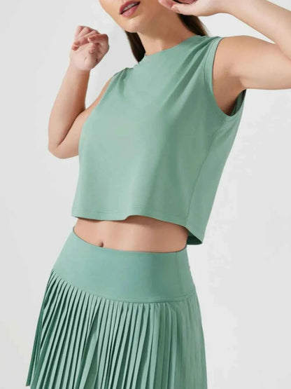 Millennia Round Neck Cropped Active Tank