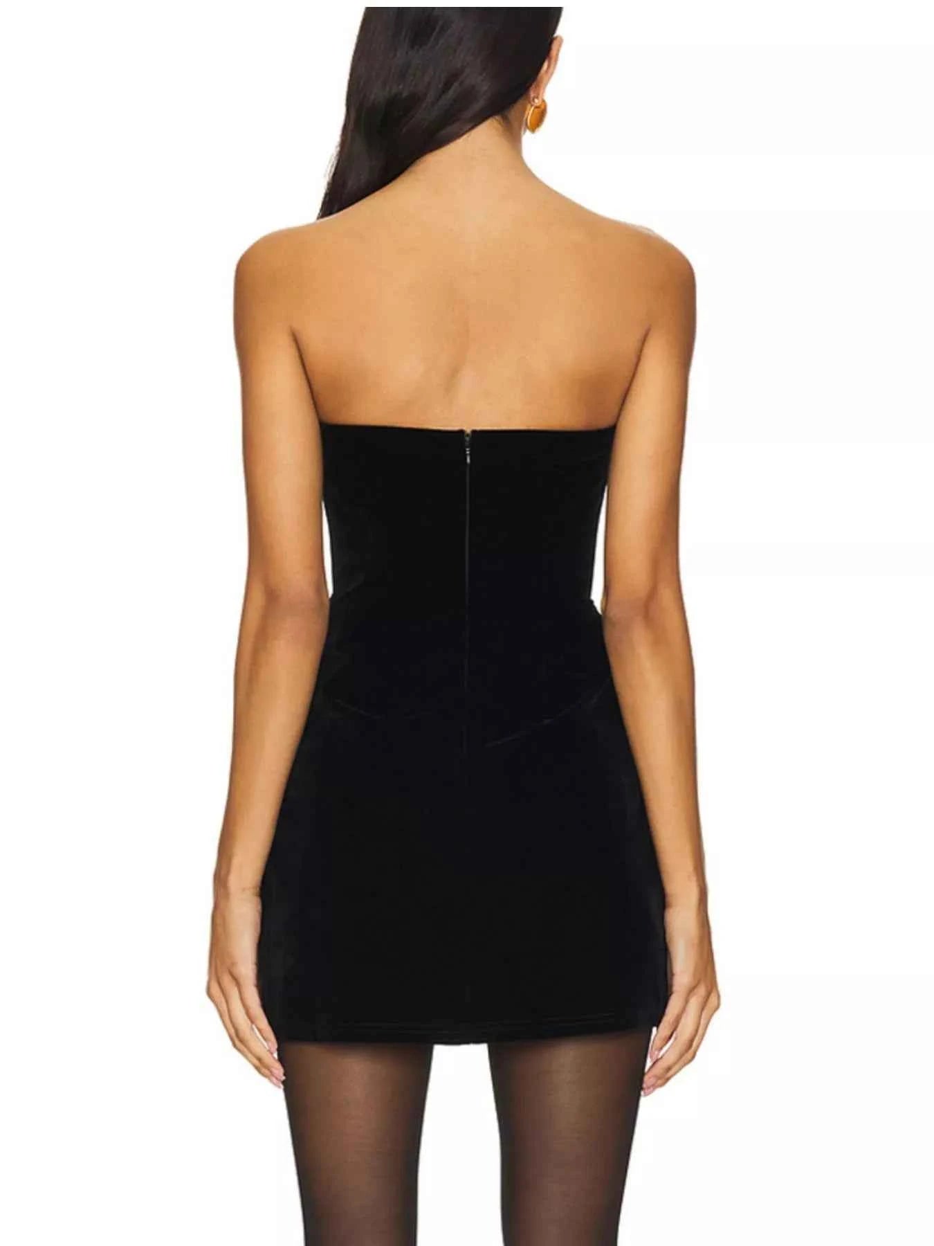 Heart Cutout Velvet Mini Dress