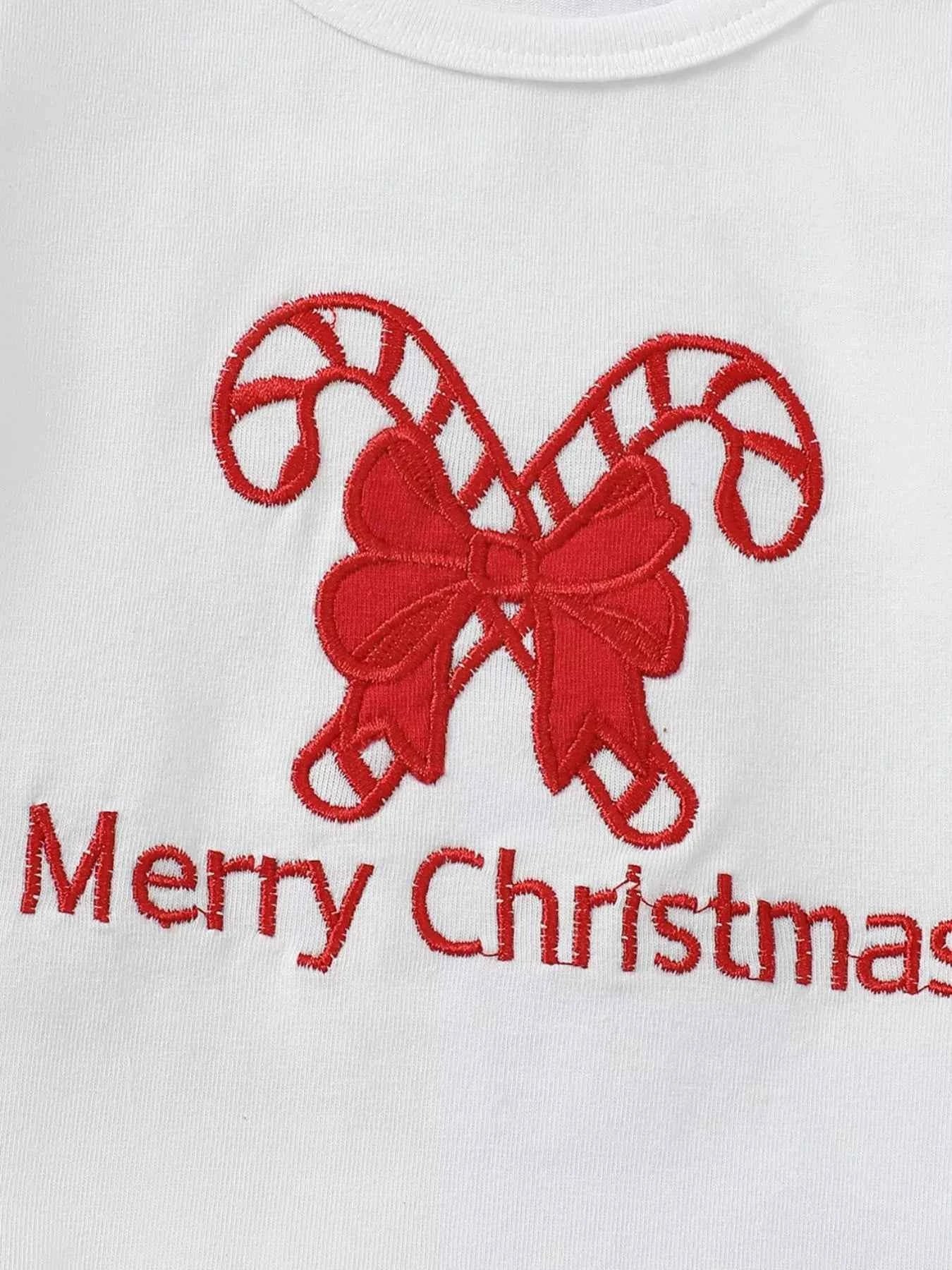 Children's Christmas Ruffle Trim Top and Pants Set