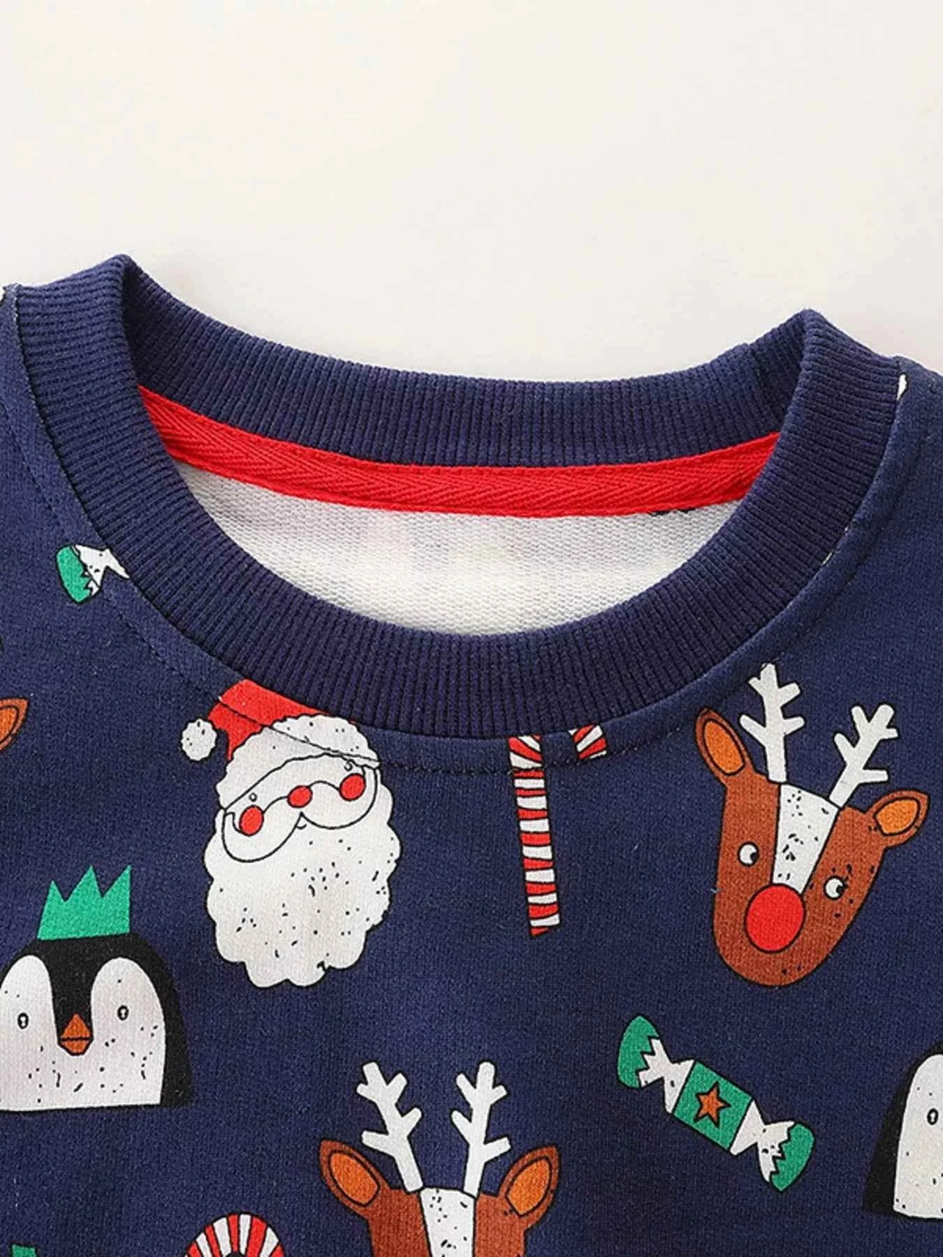 Children's Christmas Print Crew Neck Sweatshirt