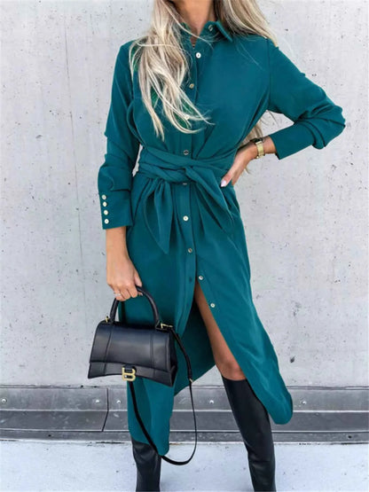 Full Size Button Front Shirt Dress Plus Size