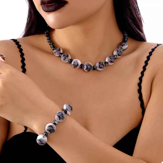 Halloween Beaded Necklace and Bracelet Set