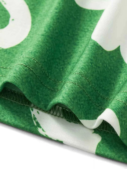 Children's Lucky Clover Print T-Shirt and Shorts Set