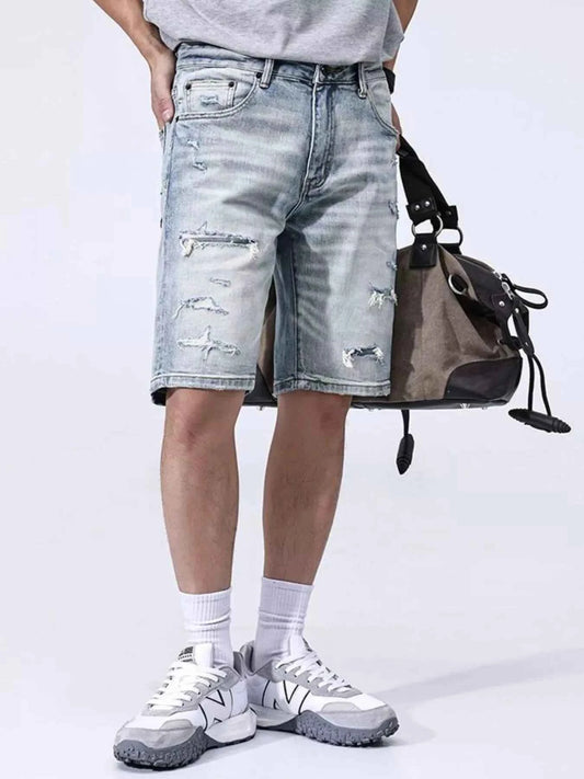 Men's Distressed Denim Shorts