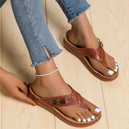 Toe Post Wedge Sandals