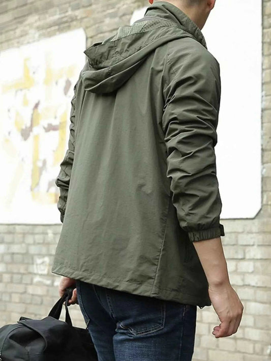 Men's Zip Up Long Sleeve Hooded Jacket