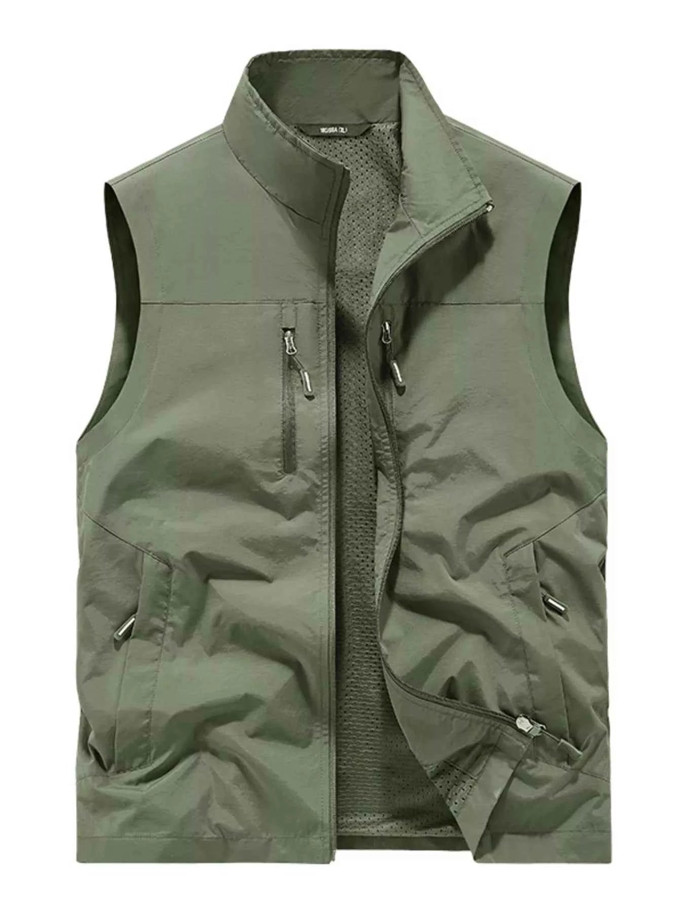 Men's Plus Size Lightweight Outdoor Zip Up Vest