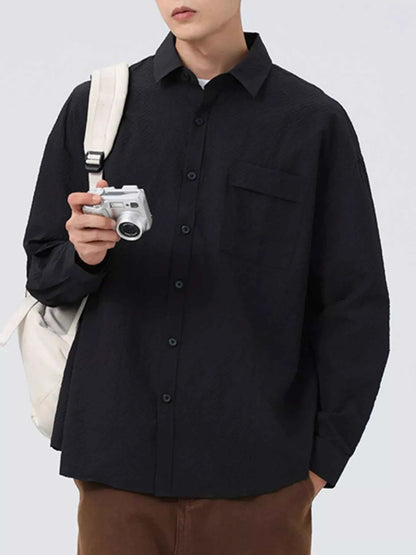 Men's Plus Size Button Up Oversized Shirt