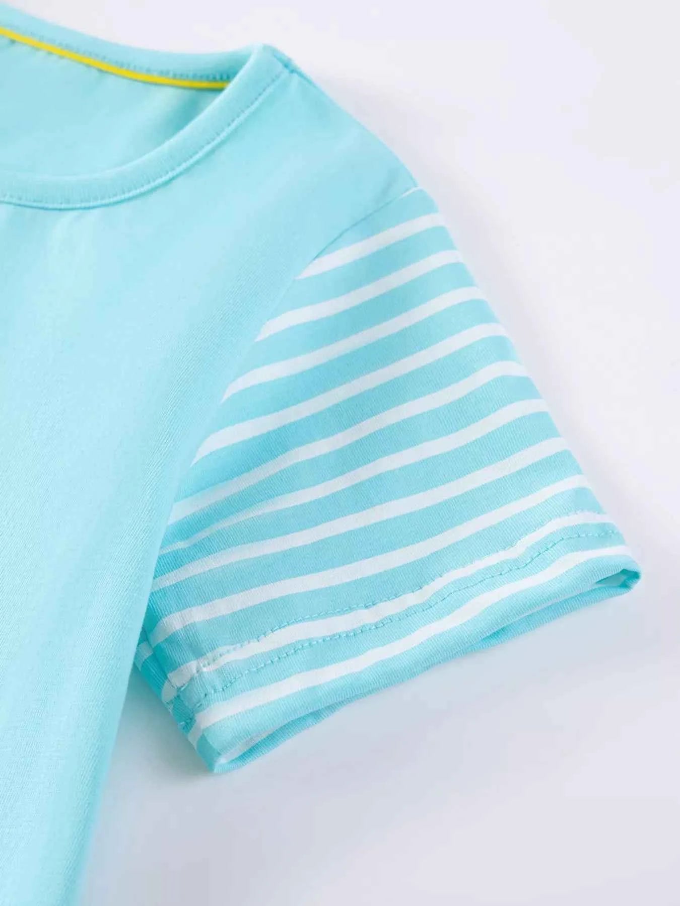 Children's Bunny Striped Sleeve Casual Dress