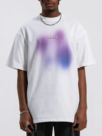 Men's Contrast Round Neck Short Sleeve T-Shirt