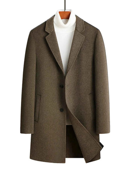 Men's Plus Size Button Up Long Sleeve Coat