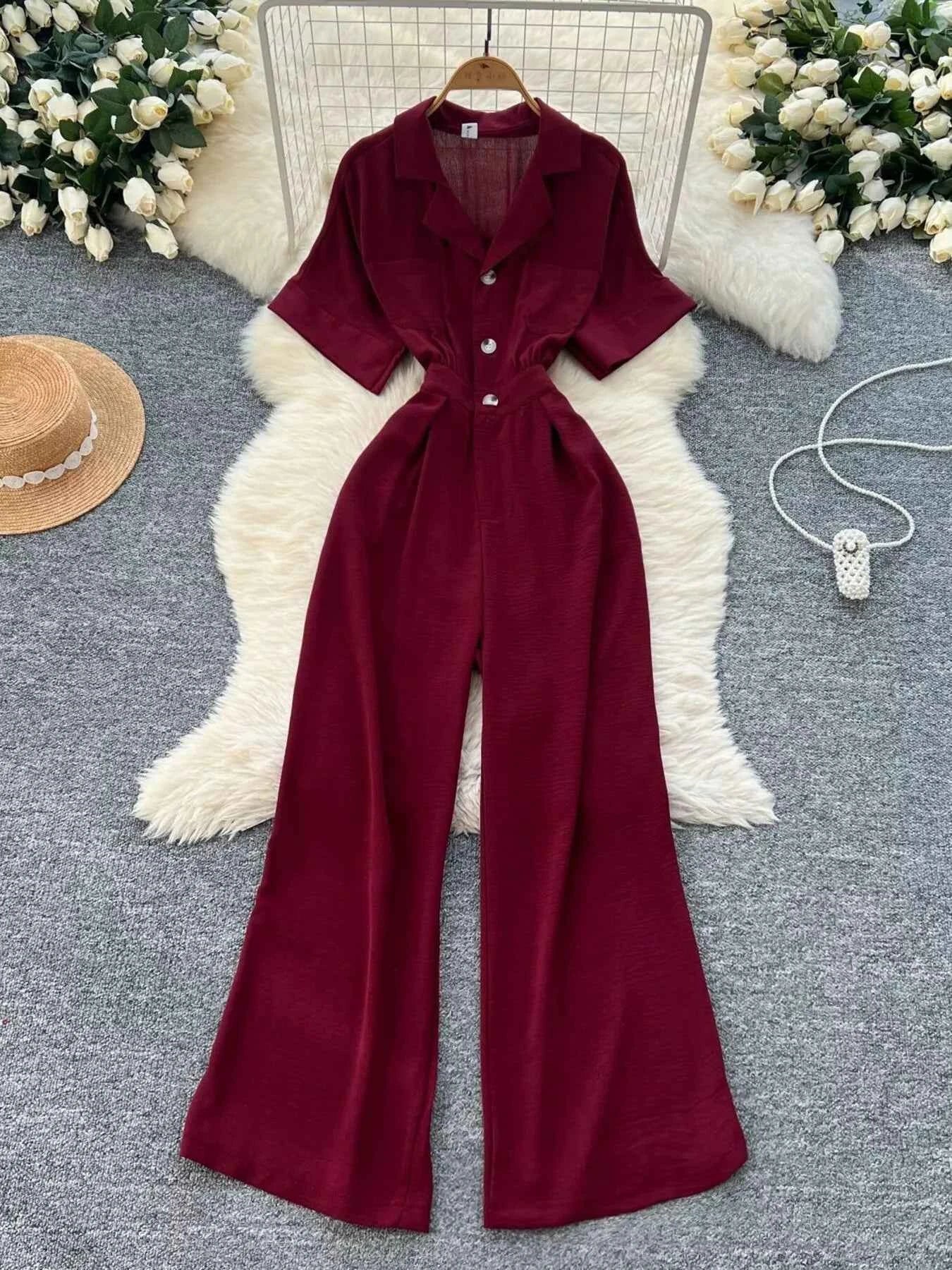 Tie Waist Wide Leg Jumpsuit