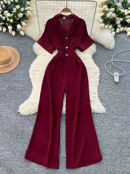Tie Waist Wide Leg Jumpsuit