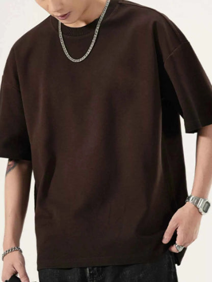 Men's Full Size Oversized Round Neck T-Shirt Plus Size