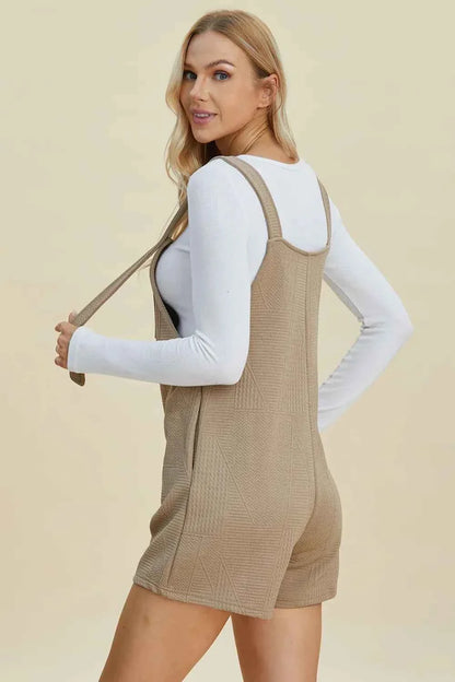 Double Take Full Size Texture Sleeveless Romper