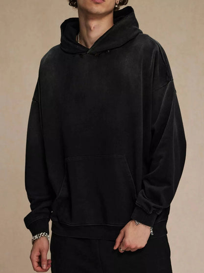 Men's Dropped Shoulder Hoodie with Kangaroo Pocket