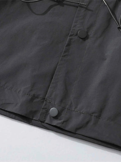 Men's Drawstring Long Sleeve Hooded Jacket