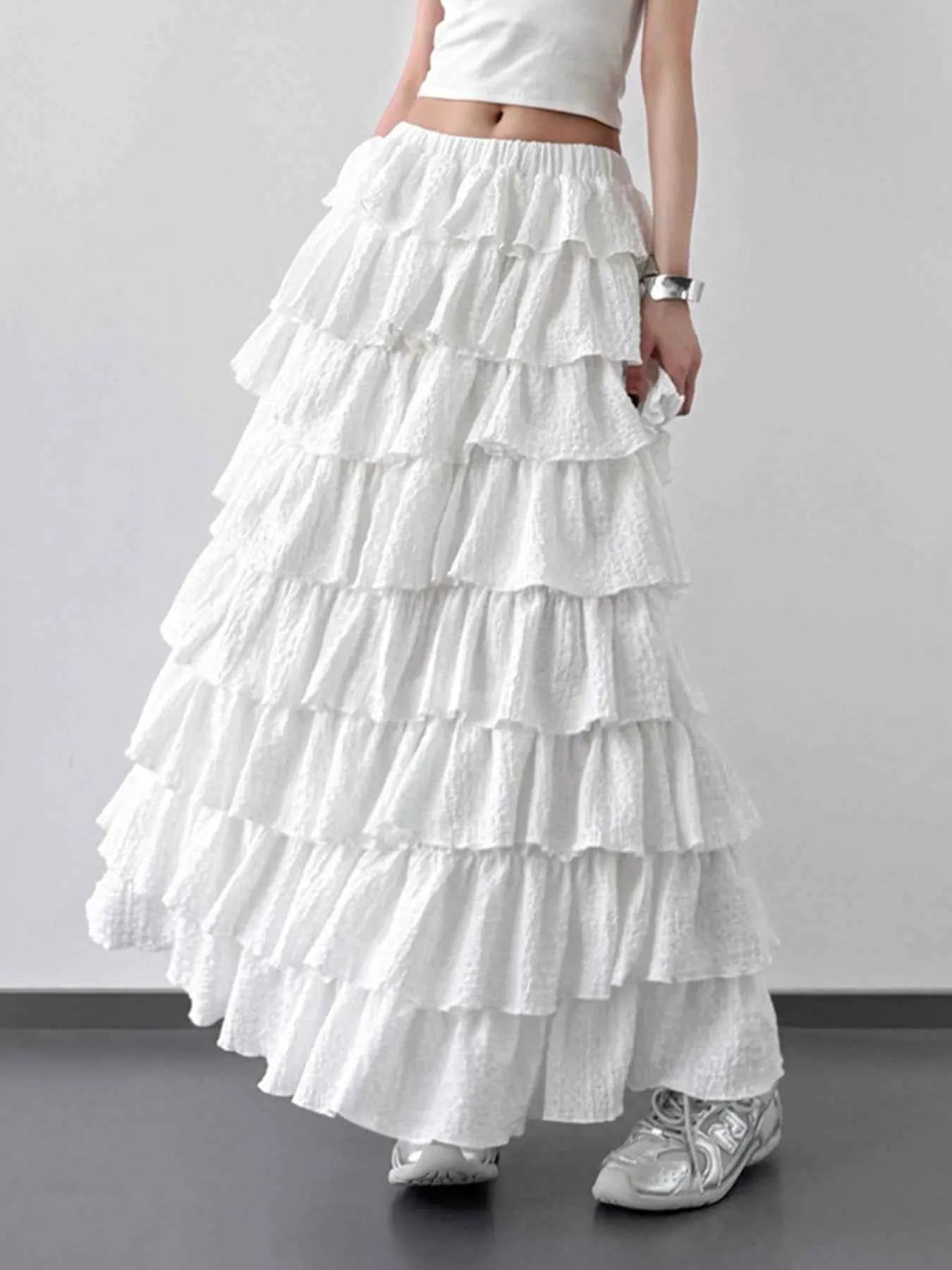 Ruffle Layered Maxi Skirt