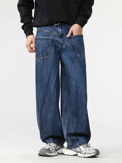 Men's Washed Wide Leg Baggy Jeans