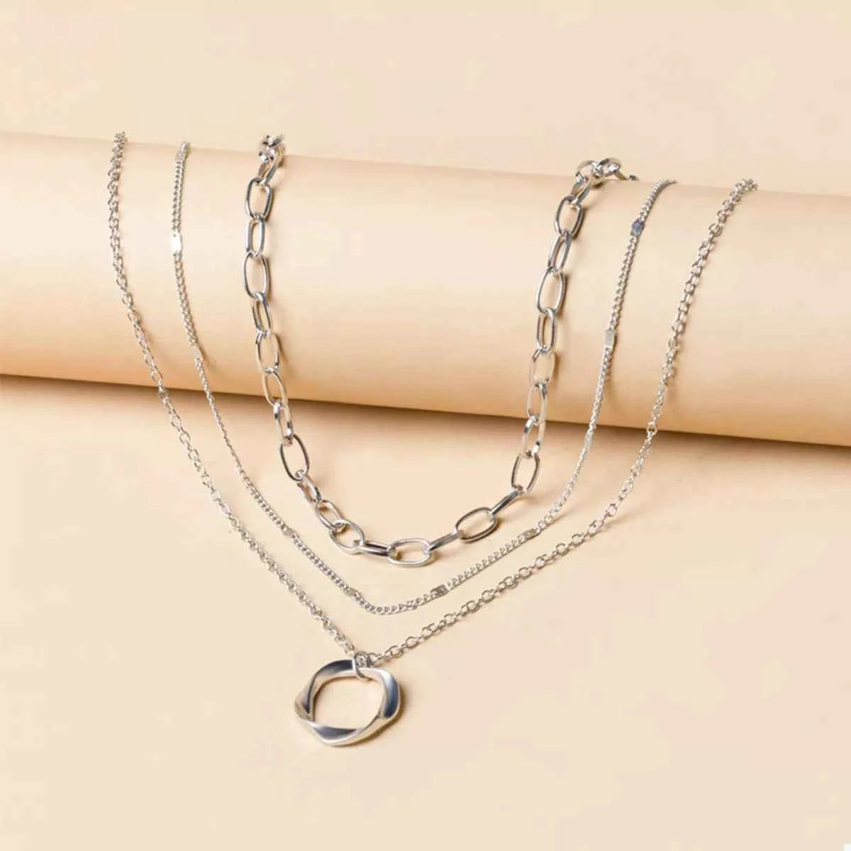 Three Layered Pendant Necklace
