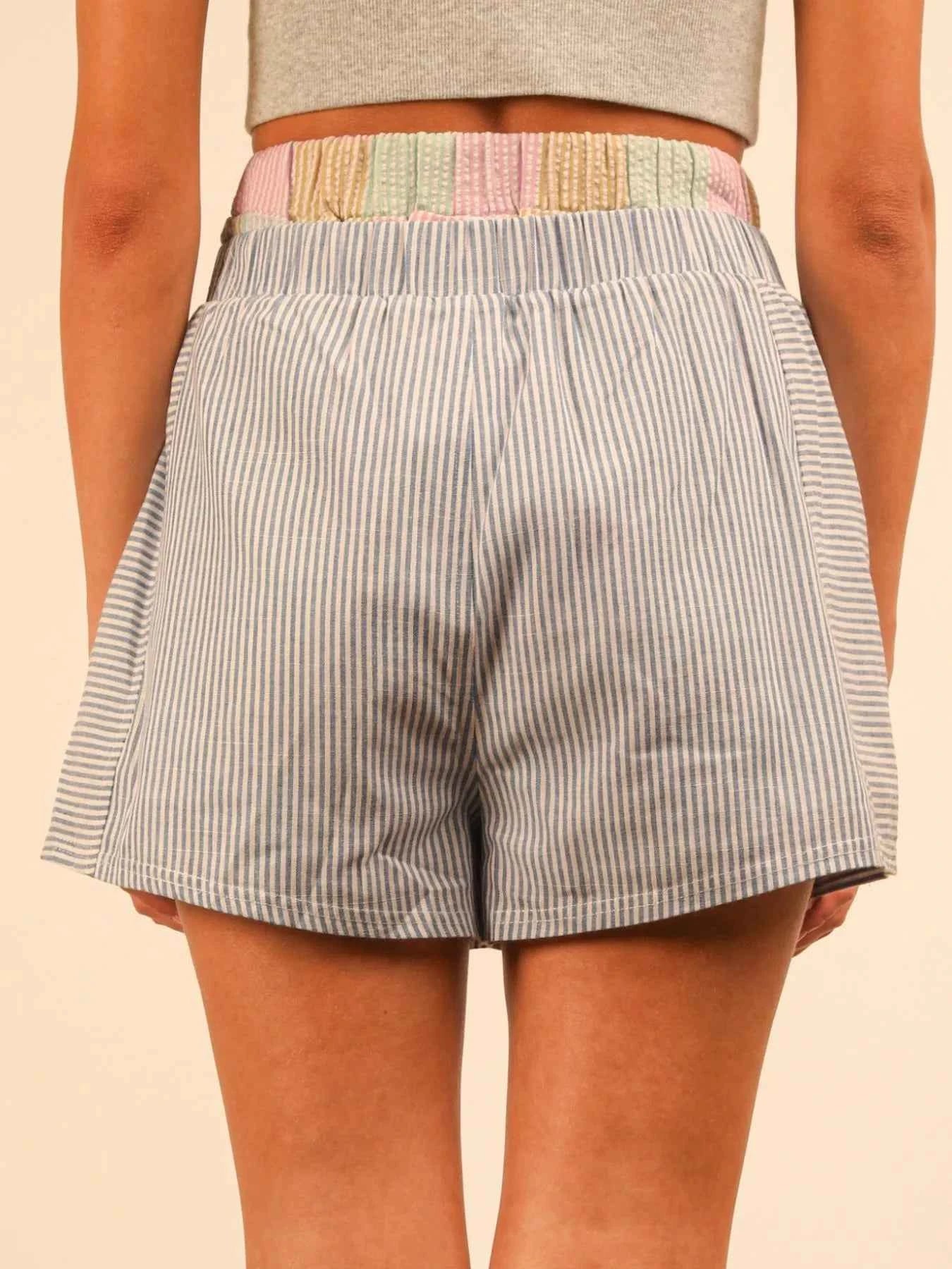 Striped High-Waist Shorts