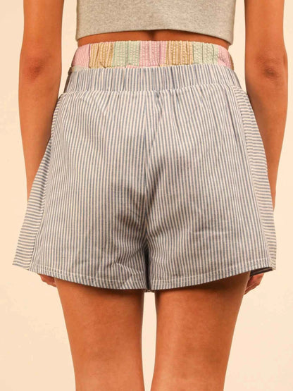 Striped High-Waist Shorts