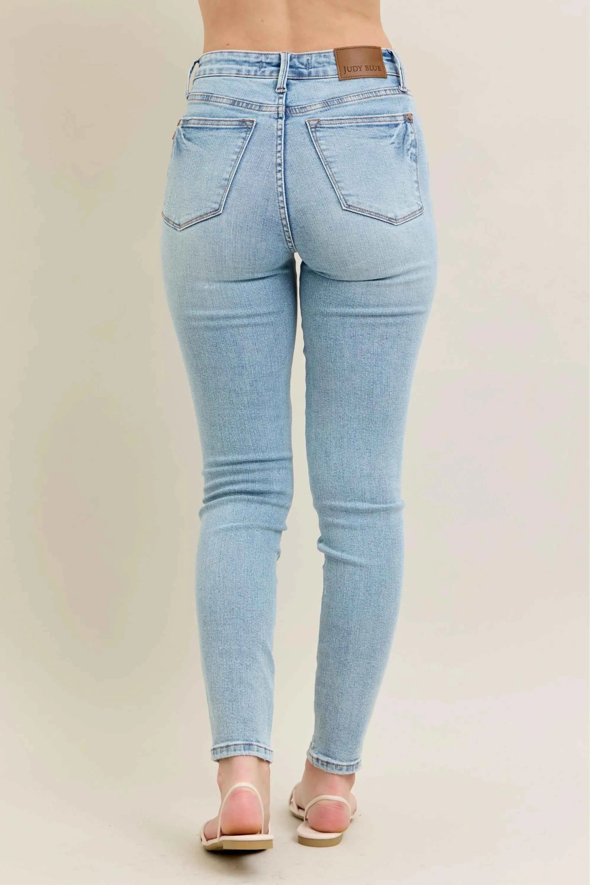 Judy Blue Full Size Mr Tummy Control Vintage Wash Skinny Jeans Plus Size