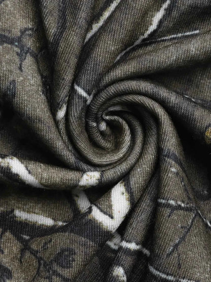 Asymmetrical Neck Printed Long Sleeve Top