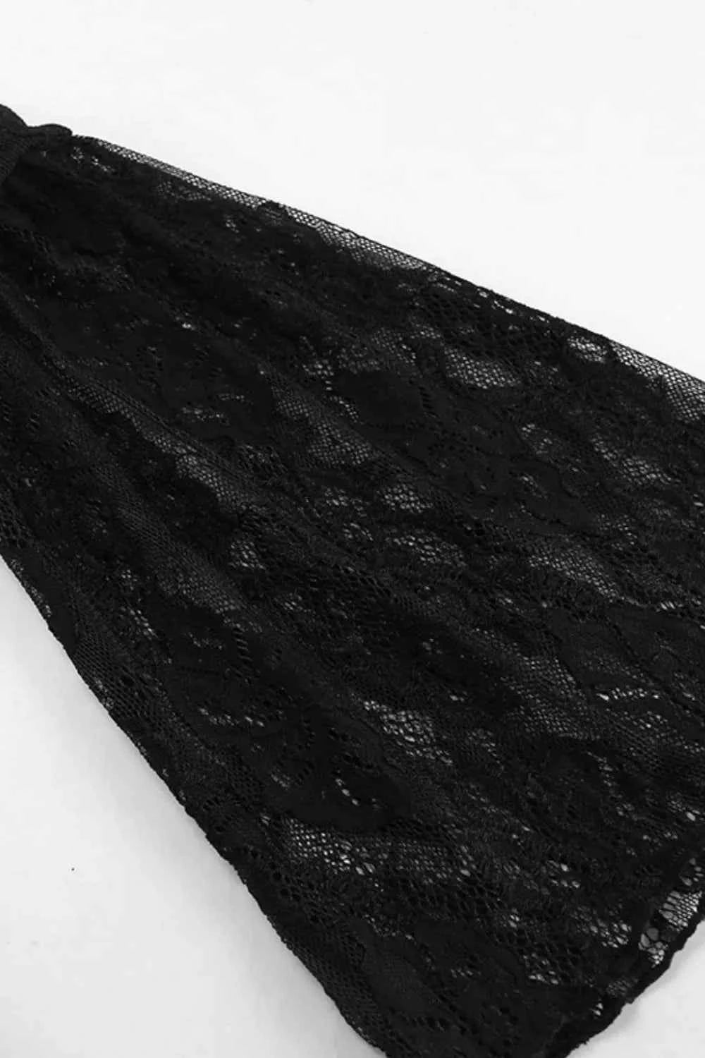 Lace Sweetheart Neck Flare Sleeve Mini Dress