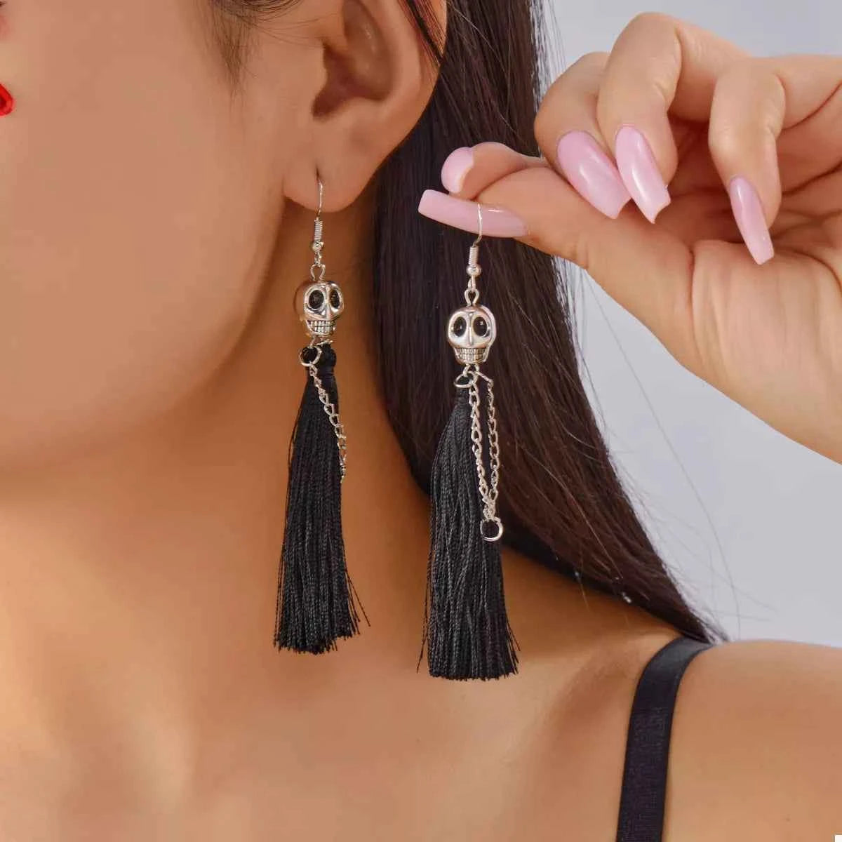 Halloween Ghost Tassel Drop Earrings