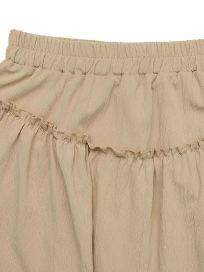 Elastic Waist Layered Skirt