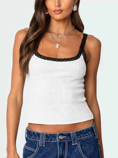 Lace Detail Contrast Trim Cami