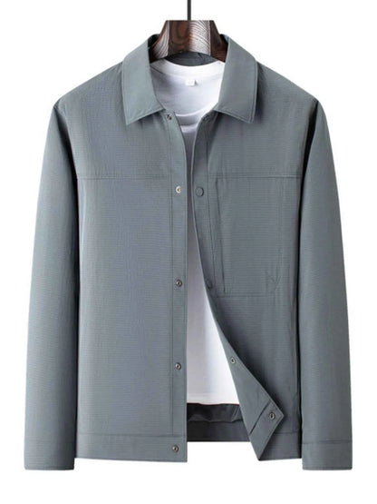 Men's Plus Size Button Up Long Sleeve Jacket