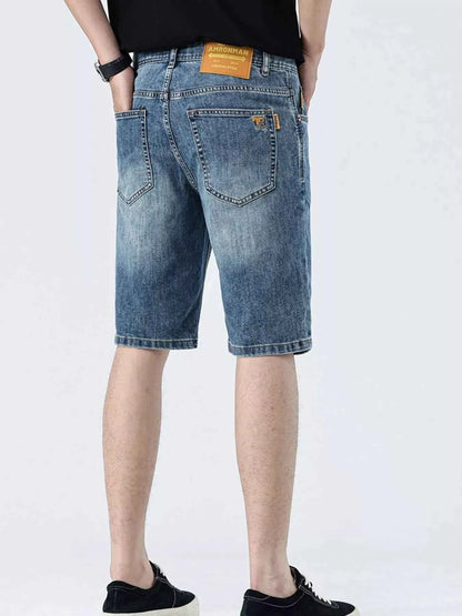 Men's Washed Loose Fit Denim Shorts