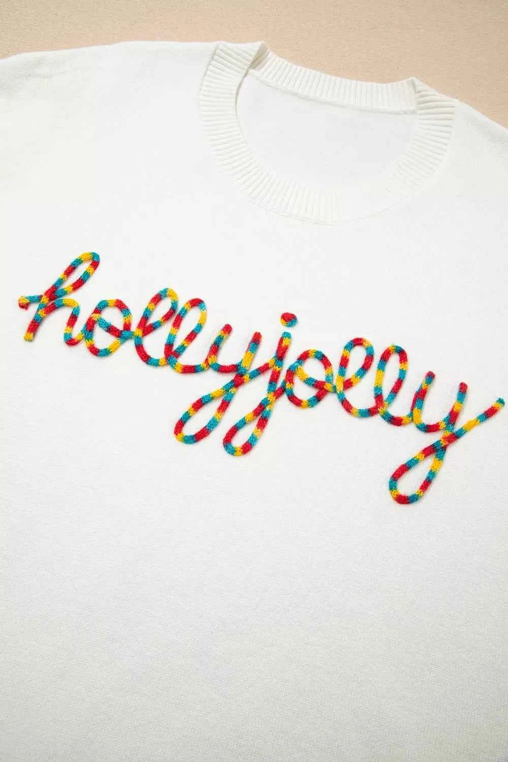 Colorful Holly Jolly Christmas Knit Loose Sweater