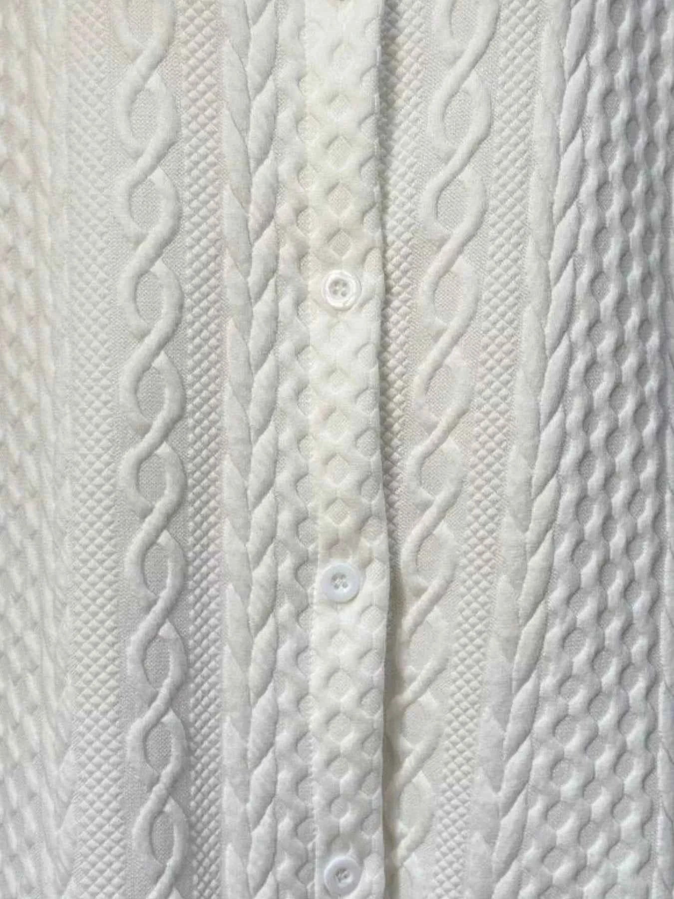 Texture Button Up Long Sleeve Shacket