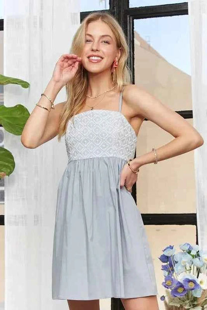 ADORA Sleeveless Mix Babydoll Dress