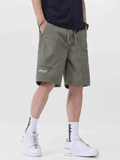 Men's Plus Size Drawstring Cargo Shorts