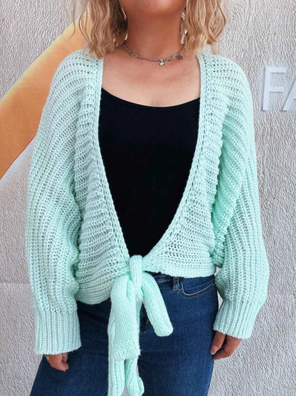 Tie Front Long Sleeve Cardigan