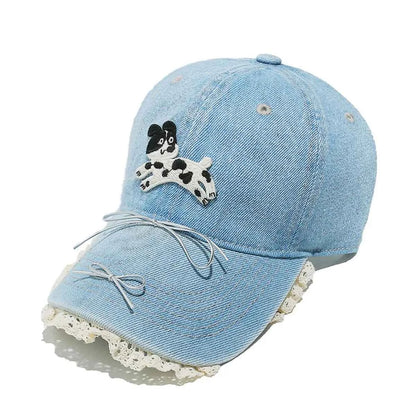 Dog Bow Adjustable Baseball Cap